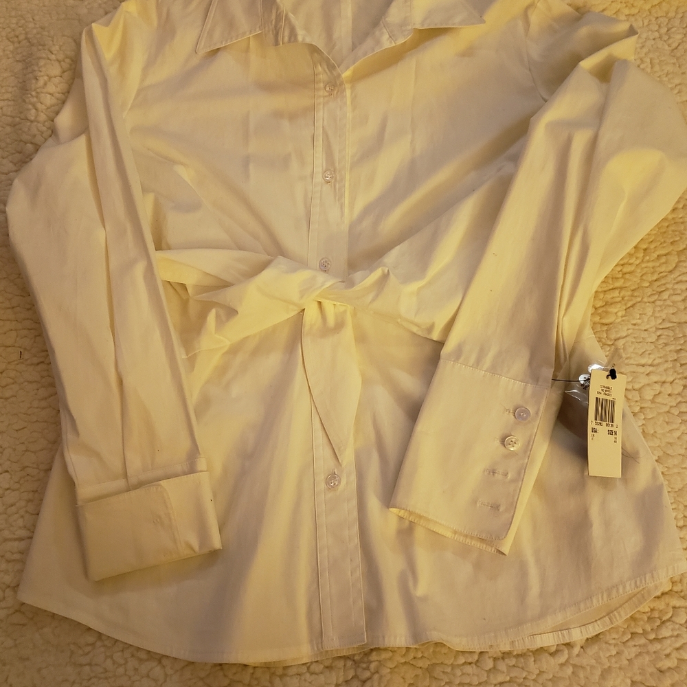 Anne Klein White long sleeve blouse